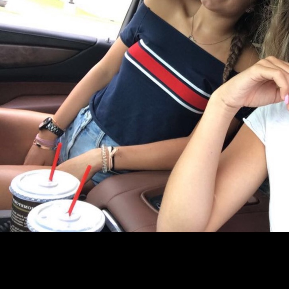 Cropped off the shoulder top